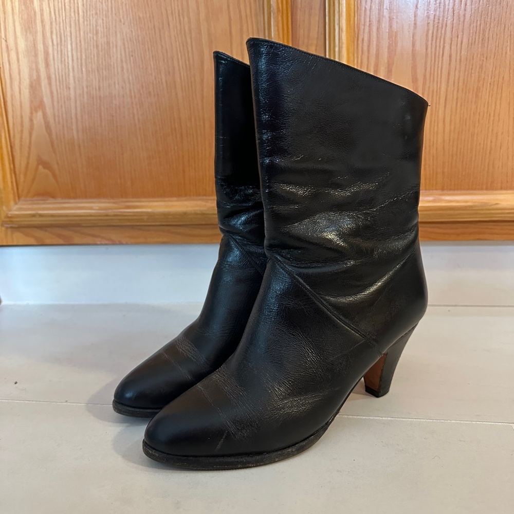Vintage Leather Wool-Lined Boots Size 7